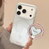 Blue and red striped iPhone 17promax phone case 15 Korean iPhone16 Heart-shaped magnetic stand 14 soft details Picture